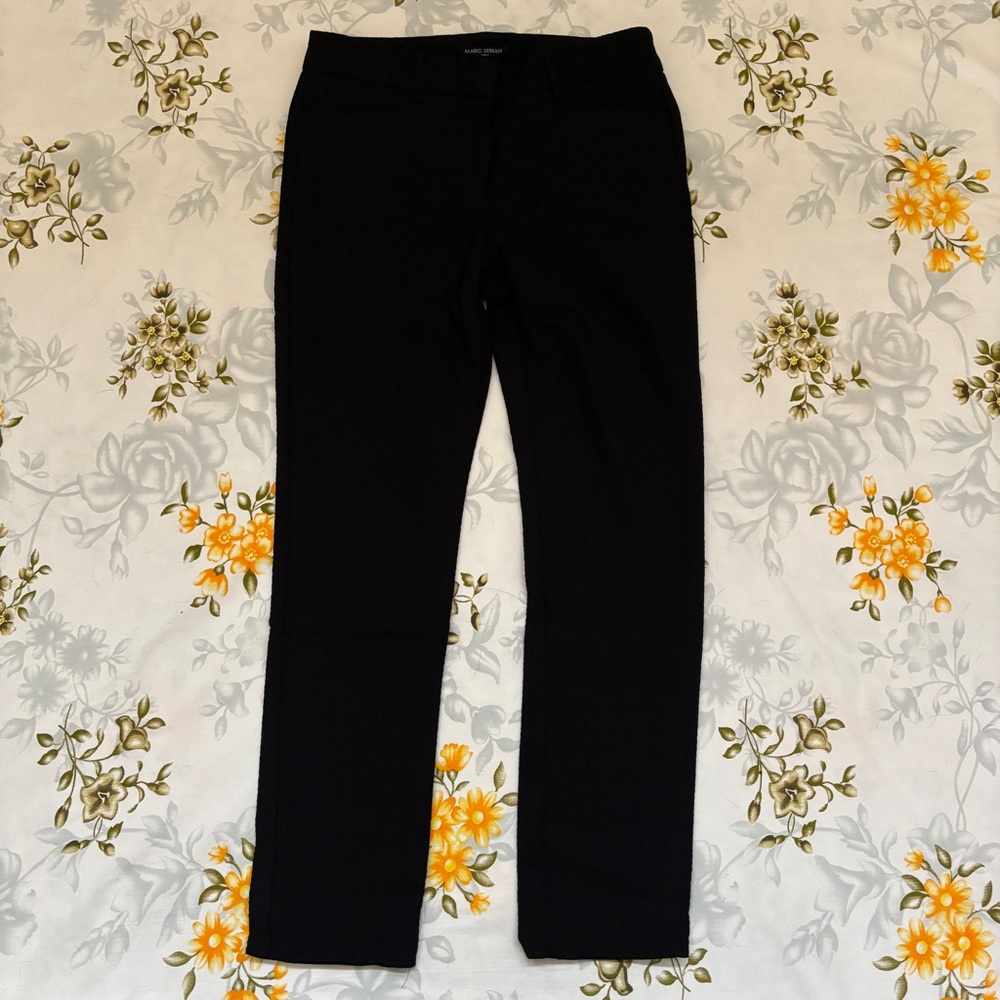 Mario Serrani Size 4 Black Patterned Pants